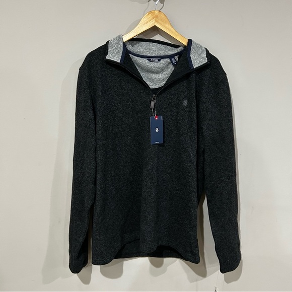 Izod Men’s Size Large Black Fleece Sweater NWT - Picture 1 of 4